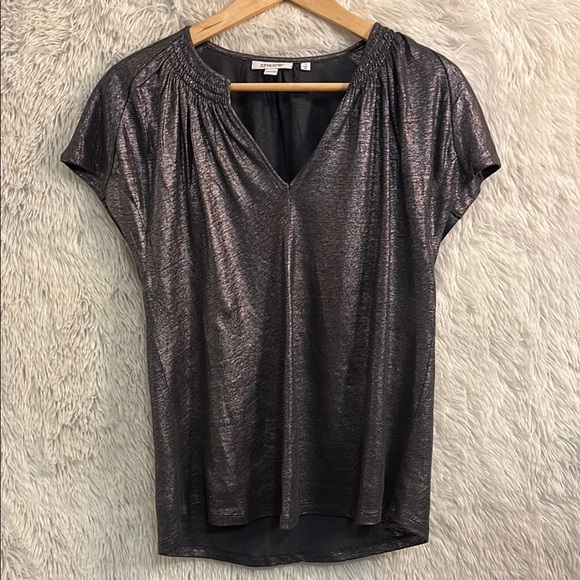 Chicos Size Medium Metallic Silver Blouse - Picture 1 of 4